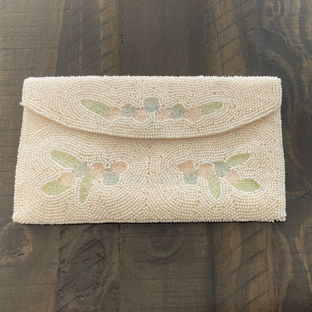 Chic Beaded Floral Clutch